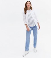 New Look Tall Maternity Bright Blue Over Bump Tori Mom Jeans